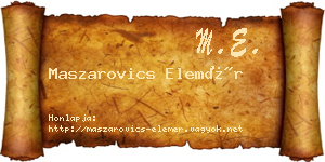 Maszarovics Elemér névjegykártya